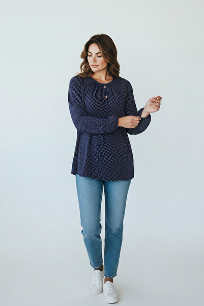 ECE GİYİM ΓΥΝΑΙΚΕΙΑ ΜΠΛΟΥΖΑ ΑΠΟ ΧΤΕΝΙΣΜΕΝΟ ΒΑΜΒΑΚΙ ΜΕ ΠΟΥΑΝΤΕΛΕΣ, ΛΑΣΤΙΧΕΝΙΑ ...