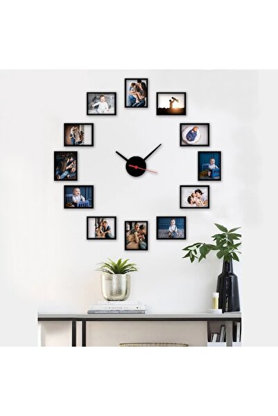 OEM Ceas de perete decorativ Re-Bloom, model 7139, cu 12 rame foto, multicolo...