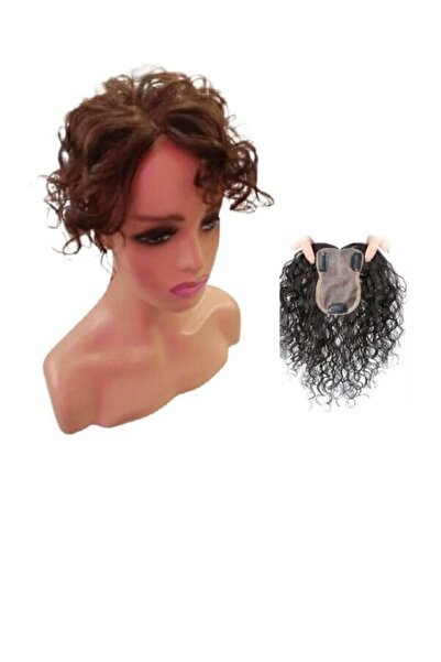 FASHION Γυναικείο Topper Τουπέ κορυφής μαλλιών από φυσική τρίχα – Καστανό σπα...