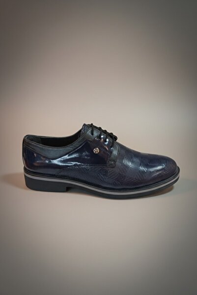 Modayak Modesa M307 Dark Blue Poly Sole Genuine Leather Daily Men's Shoes