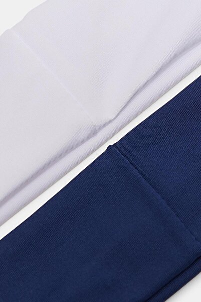 New Obsessions 2 τεμάχια Λευκό-Μπλε Ναυτικό Λάστιχο Ζέρσεϊ για τα μαλλιά