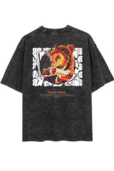 ZEMLİYA Μπλουζάκι με στάμπα, κορυφαίας ποιότητας, vintage πλυμένο, στυλ δρόμο...