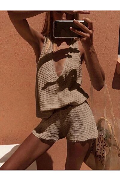 YUGA KNİTTİNG ΓΥΝΑΙΚΕΙΑ ΠΛΕΚΤΑ ΚΑΛΟΚΑΙΡΙΝΑ ΣΕΤ ΜΠΛΟΥΖΑΚΙ-ΦΟΡΕΜΑ ΠΑΡΑΛΙΑΣ ΠΑΡΕΟ