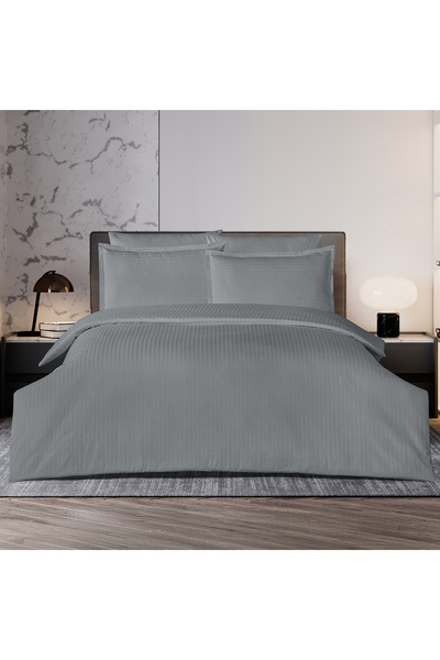 Altınbaşak Σετ Παπλωματοθήκη Infinity Μονόχωρο Ποπλίνα Γκρι (4 Τεμάχια) 160x2...