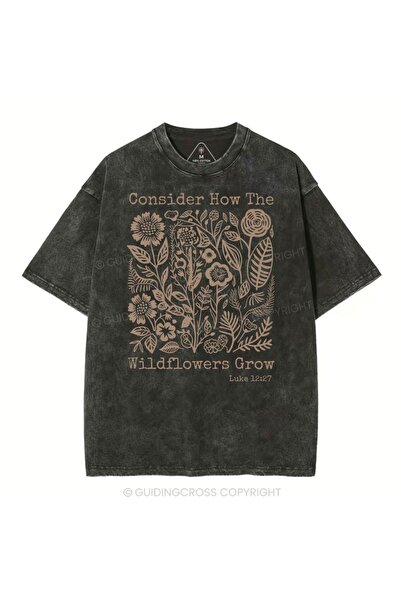 LAND MODA Μπλουζάκι με στάμπα, κορυφαίας ποιότητας, vintage πλυμένο, στυλ δρό...