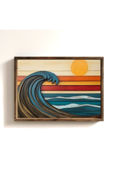 OEM Διακοσμητικό πάνελ Re-Bloom, μασίφ ξύλο/MDF, πολύχρωμο, 50 x 70 x 3.5 εκ.