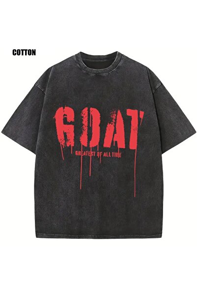 ZEMLİYA Μπλουζάκι με στάμπα, κορυφαίας ποιότητας, vintage πλυμένο, στυλ δρόμο...