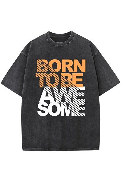 ZEMLİYA Μπλουζάκι με στάμπα, κορυφαίας ποιότητας, vintage πλυμένο, στυλ δρόμο...