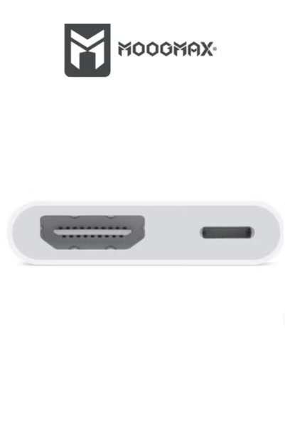 MOOGMAX Adapter for Connecting Hd Cable to Original iPhone with HDMI and (iPhone) Lightning Ports for Charging the Phone While Connecting.