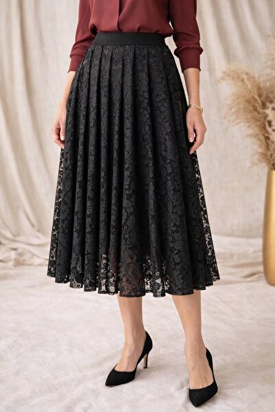 TESATURI OUTLET Μαύρο Βελούδο Με πιέτες Δαντέλα – Υλικό για βραδινά φορέματα,...