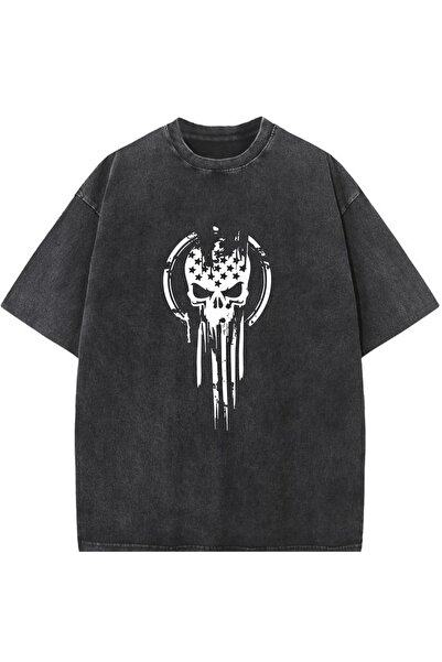 ZEMLİYA Μπλουζάκι με στάμπα, κορυφαίας ποιότητας, vintage πλυμένο, στυλ δρόμο...