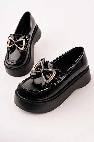 Madam Tarz SMR-4029 Χοντρή Σόλα με Κορδέλα και Πέτρες Loafer