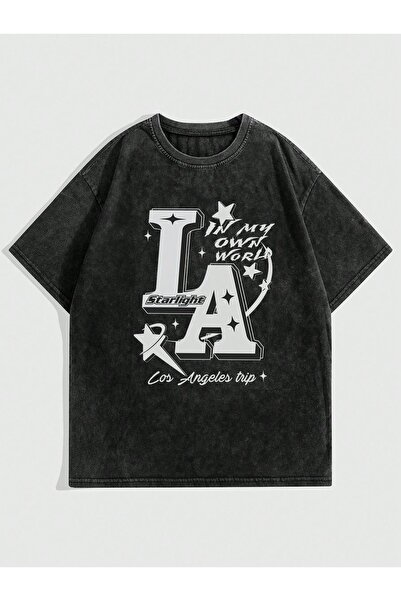 bellanova Μπλουζάκι με στάμπα, κορυφαίας ποιότητας, vintage πλυμένο, στυλ δρό...