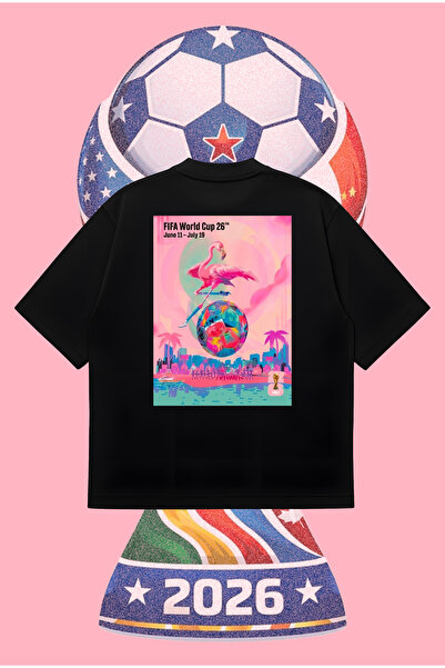 PURE POWER Fifa Wc26 Pink Stork Oversize Boxy Fit Unisex 100% Cotton Tshirt –...