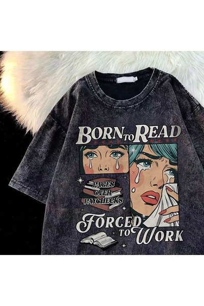 bellanova Μπλουζάκι με στάμπα, κορυφαίας ποιότητας, vintage πλυμένο, στυλ δρό...