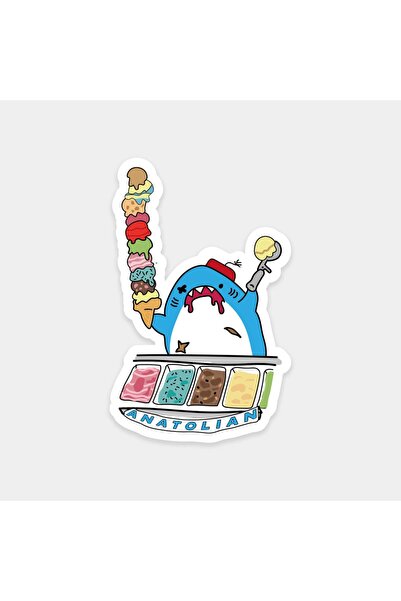 The Sticker Story. ملصق سمكة القرش من متجر الآيس كريم