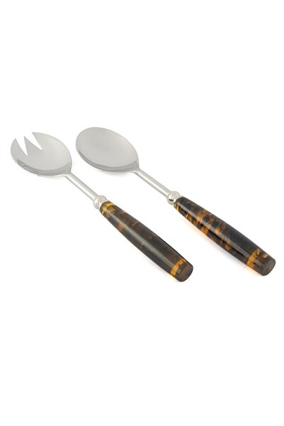 Mikasa Moor Silver Black Coffee Salad Serving Set