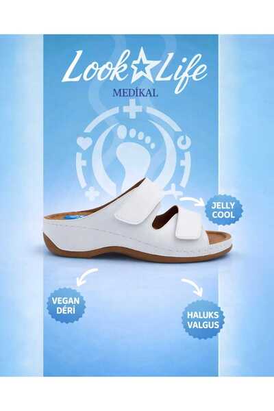 Look Life Γυναικείες Ορθοπεδικές Παντόφλες White Jelly Cool Hallux Valgus - Δ...