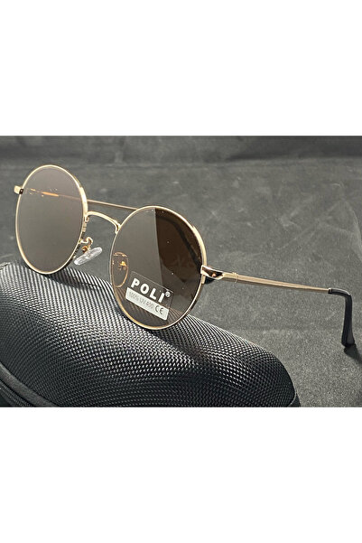 POLI Στρογγυλά γυαλιά ηλίου με χρυσό μεταλλικό σκελετό, Ρετρό Σχέδιο, Μοντέρν...