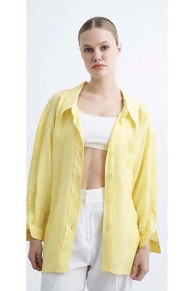 MG trend shop FAST Perry Düşük Omuz Oversize Premium Tencel Gömlek