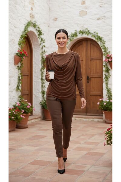 3B Stil Ντεγκάτζε Γιακά Σάντι Μπλούζα