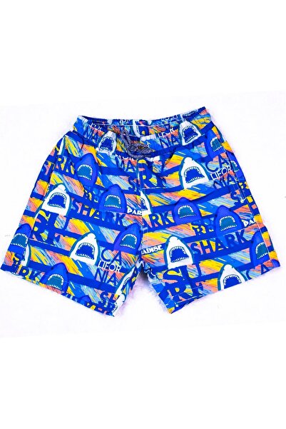 OBJE Men's Shark Patterned Digital Printed Swim Shorts