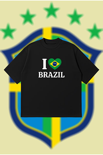 PURE POWER Love Brazil Oversize Boxy Fit Unisex 100% Cotton Tshirt – Printed ...