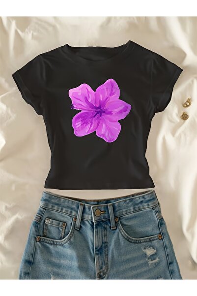 Toum Ζώνη Ανδρική Ρετρό Μπλούζα με Λουλούδια Κοντό