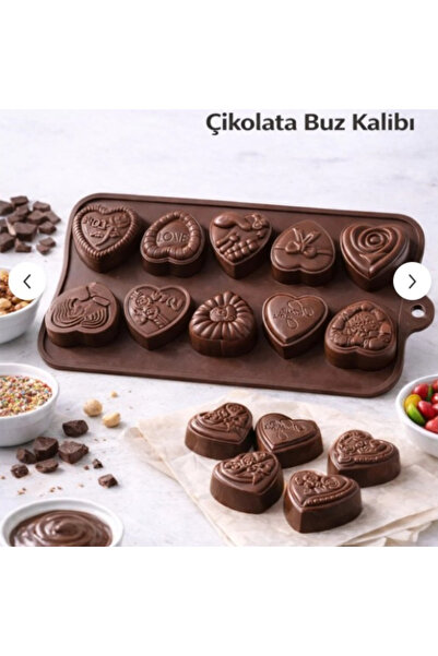 Safirs 1 Piece Heat-Resistant Fireproof Non-Stick Silicone Heart-Shaped Brown...