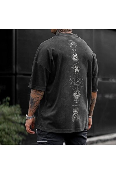 ZEMLİYA Μπλουζάκι με στάμπα, κορυφαίας ποιότητας, vintage πλυμένο, στυλ δρόμο...