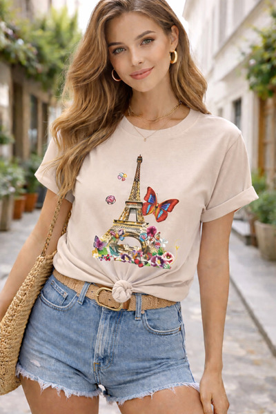 By Layina Paris Eyfel Tower Printed Oversized Women's T-Shirt / T-Shirt