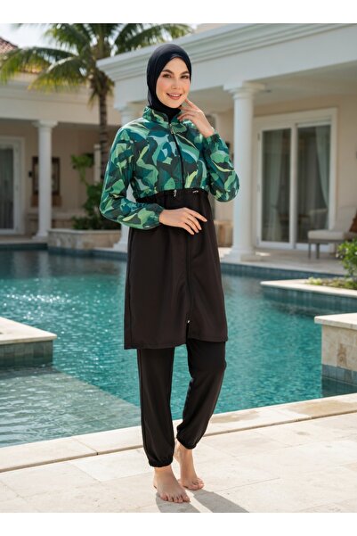 Elit Γυναικείο μαγιό με φερμουάρ, πλήρως καλυμμένο, από ύφασμα που απωθεί το ...