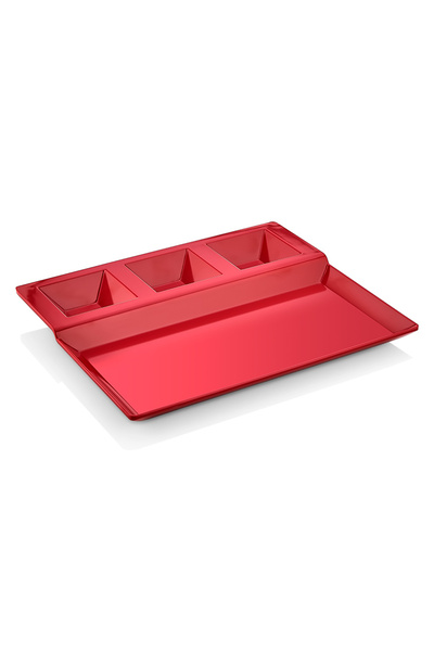 GuvenliPazar 6 Adet Melamin Burger Tabağı 27x23cm Bölmeli Hamburger Patates T...