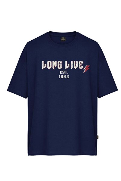 Espina Premium تي شيرت رجالي بأكمام قصيرة وطباعة Long Live 1992 مقاس كبير