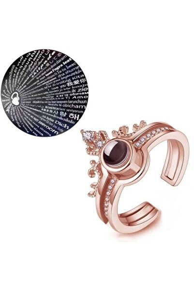 E-ANAMAG Ρυθμιζόμενο δαχτυλίδι με κρύσταλλο ζιργκόν, χαραγμένο με προβολή 'Σ'...