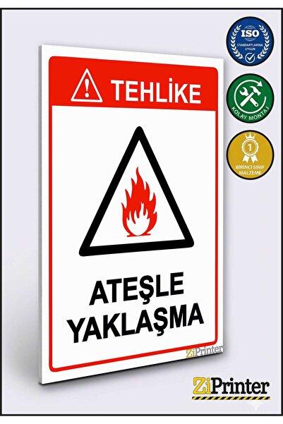 ZiPrinter Danger Fire Approach Warning Sign Dekota 50X70 cm