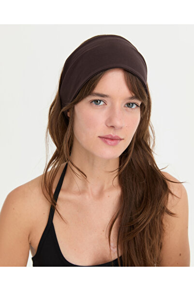 Ayma Active Καφέ EcoVero ™ Βισκόζη ελαστική φαρδιά κορδέλα μαλλιών τύπου μπαν...