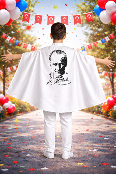 HER ŞEY NOTA www.herseynota.com Παιδική λευκή κάπα με υπογραφή Ατατούρκ για π...