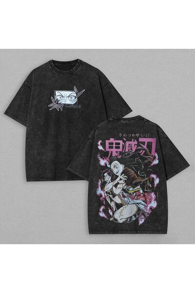 Mella&Co Anime Oversize T-Shirt - Anthracite Vintage Washed - 100% Cotton