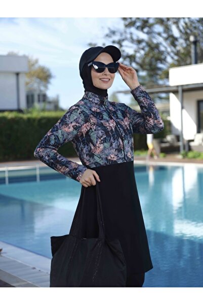 Elit Γυναικείο μαγιό από ύφασμα Lycra με μισό φερμουάρ και πλήρως καλυμμένο χ...