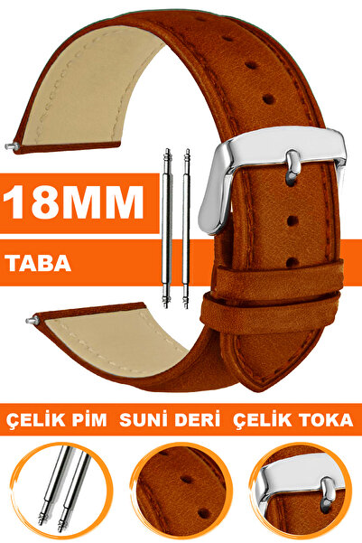 COBRA حزام ساعة جلدي كلاسيكي متوافق مع الساعات مقاس 18 ملم AL11DB-18MM