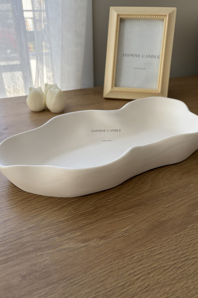 Jasmine Candle Düzensiz Oval Dekorasyon Tabak