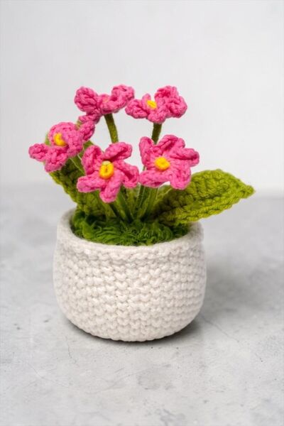 Bereketli Store Πολύπλεγο Ροζ Λουλούδι – Χειροποίητο Διακοσμητικό Στολίδι