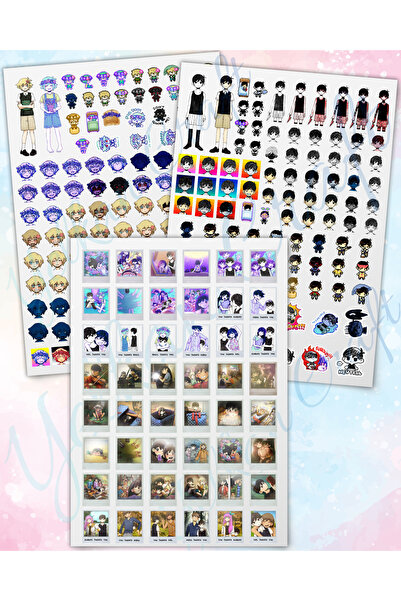 ikostore Omori Basil Sunny Karakterleri Sticker Seti Toplam 272 Etiket 3 Sayf...