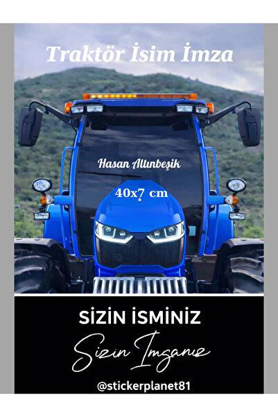 AlpiLeo Stickerplanet81 Kişiye Özel İsim İmzalı Traktör Ön Cam Yazısı Sticker...