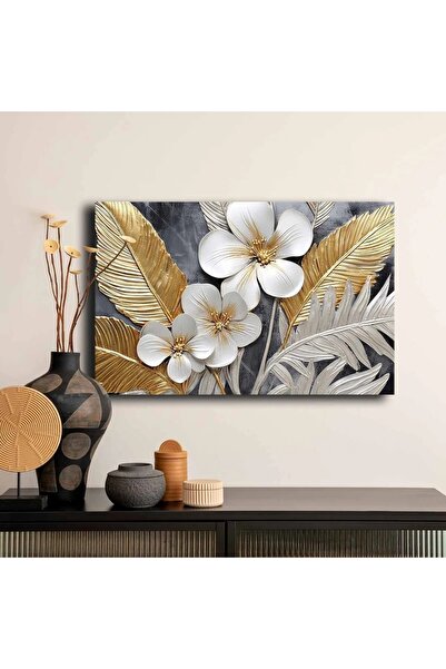 OEM Tablou decorativ Re-Bloom, model floral, pânză/lemn, multicolor, 45 x 70 cm