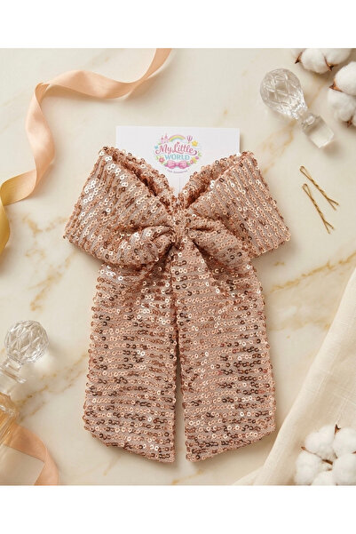My Little World Rose Gold Payetli Kuyruklu Fiyonk Toka