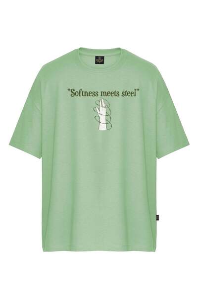 Espina Premium Men's Softness Meets Steel Printed Oversize Short Sleeve T-Shirt