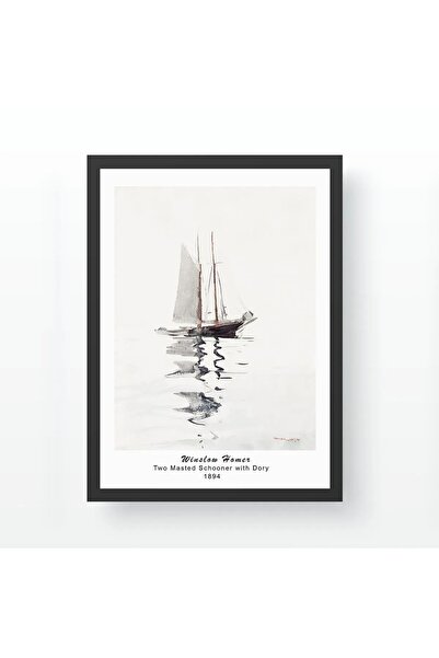 OEM Διακοσμητικός πίνακας Ρι-Μπλουμ, μοντέλο βάρκας σε νερό, ξύλο, γκρι/μαύρο...
