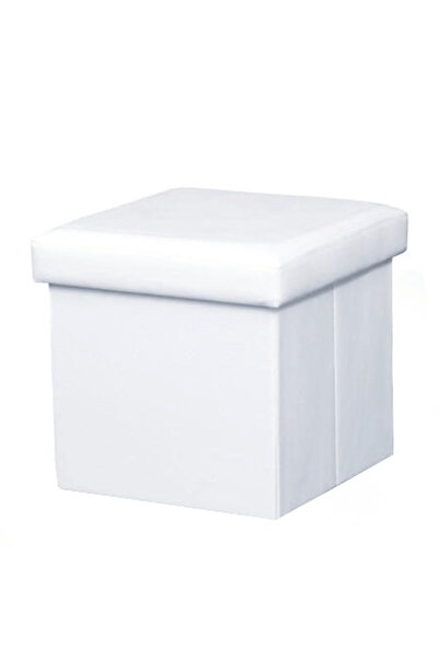 Decorer Πτυσσόμενο σκαμπό από λευκό δέρμα